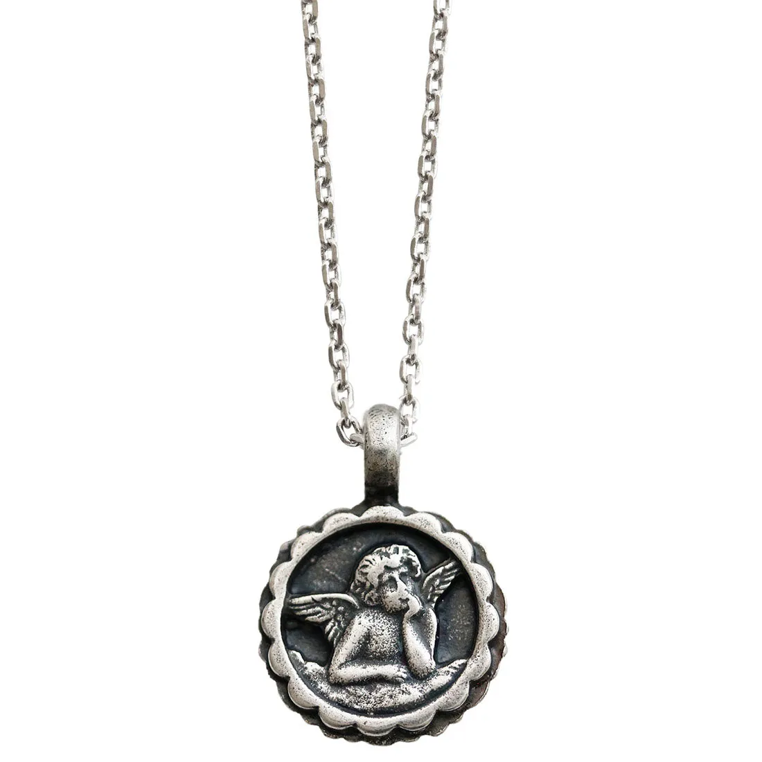 Mariana "Royal Blue" Guardian Angel Silver Plated Pendant Crystal Necklace, 5212 206206