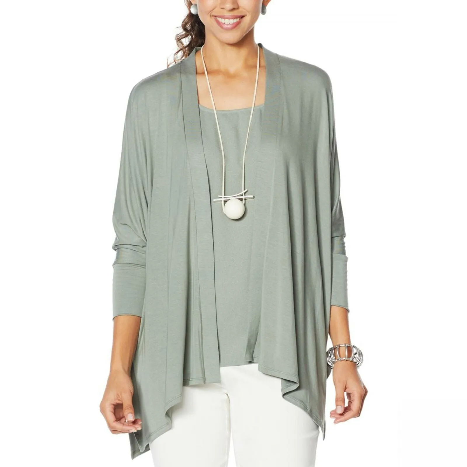 MarlaWynne WynneLayers Women's Unconstructed Open Front Knit Cardigan