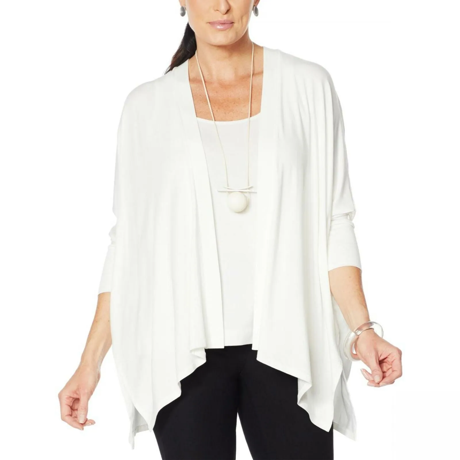 MarlaWynne WynneLayers Women's Unconstructed Open Front Knit Cardigan