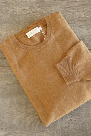 Mens Cashmere Crewneck Sweater - Camel
