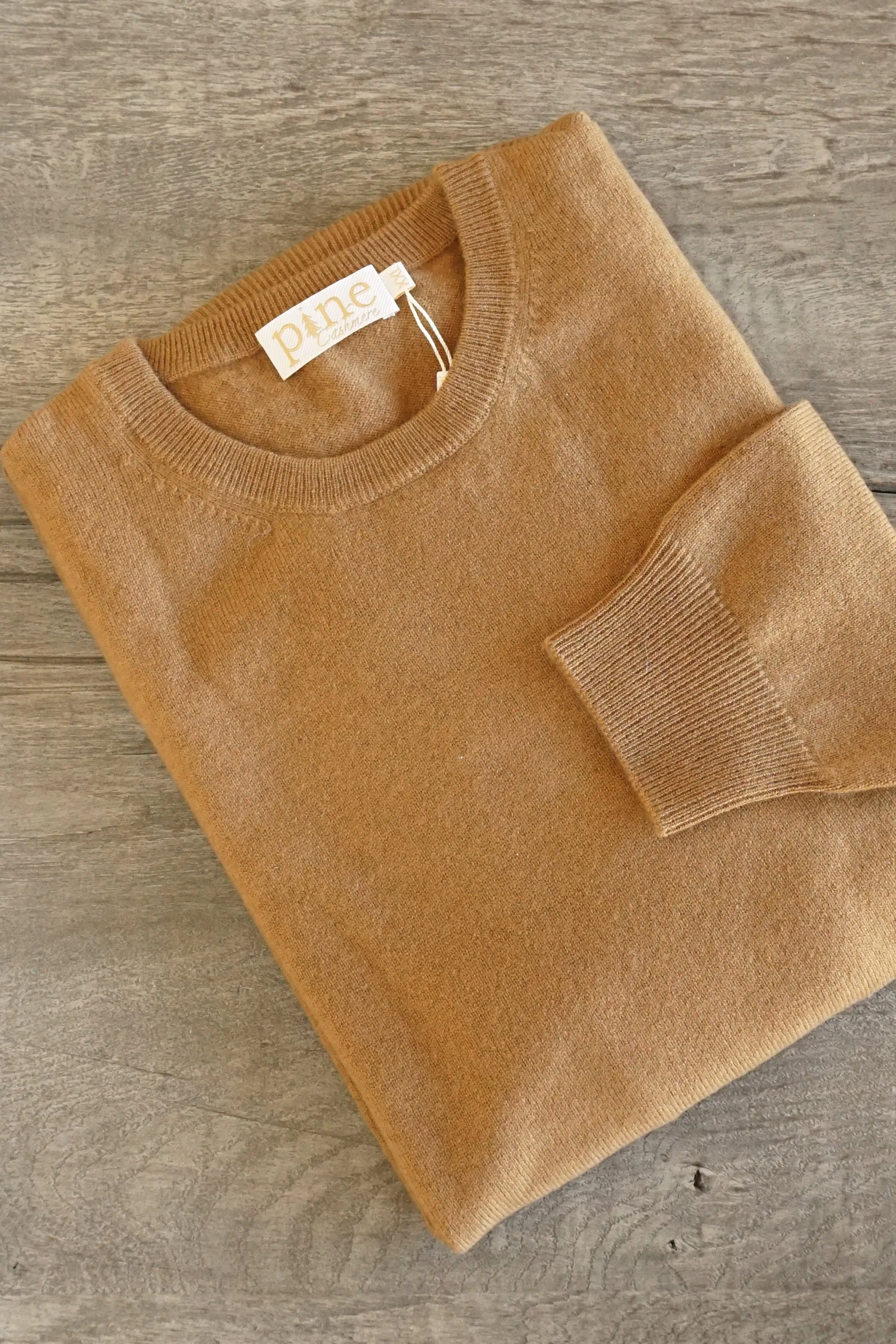 Mens Cashmere Crewneck Sweater - Camel