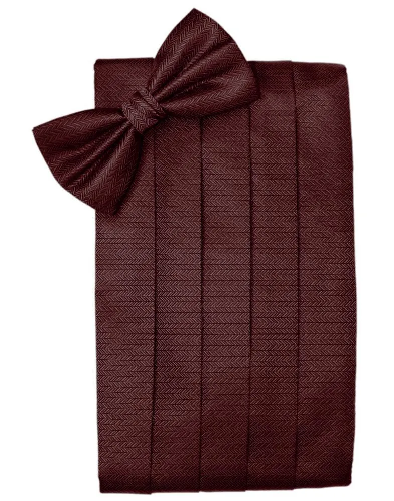 Merlot Herringbone Kids Cummerbund