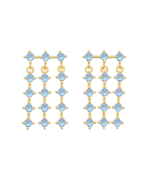 Mila Earrings Blue 18ct Gold Plated