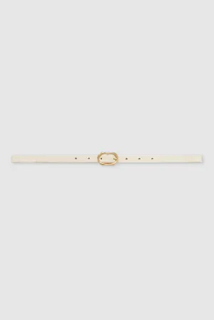 Mini Signature Link Belt - Ivory With Gold