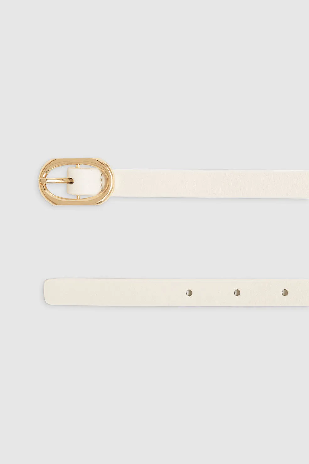 Mini Signature Link Belt - Ivory With Gold