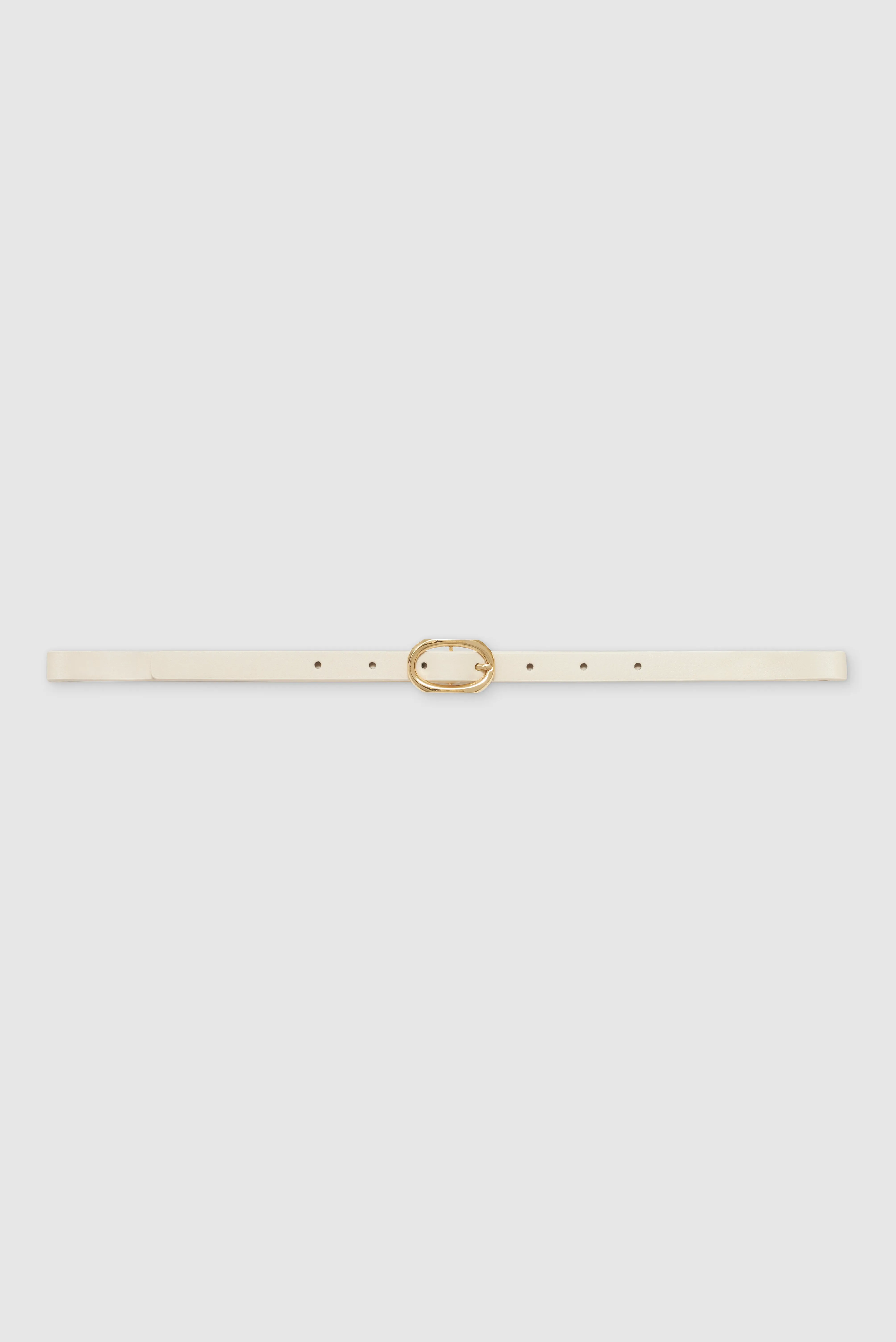Mini Signature Link Belt - Ivory With Gold