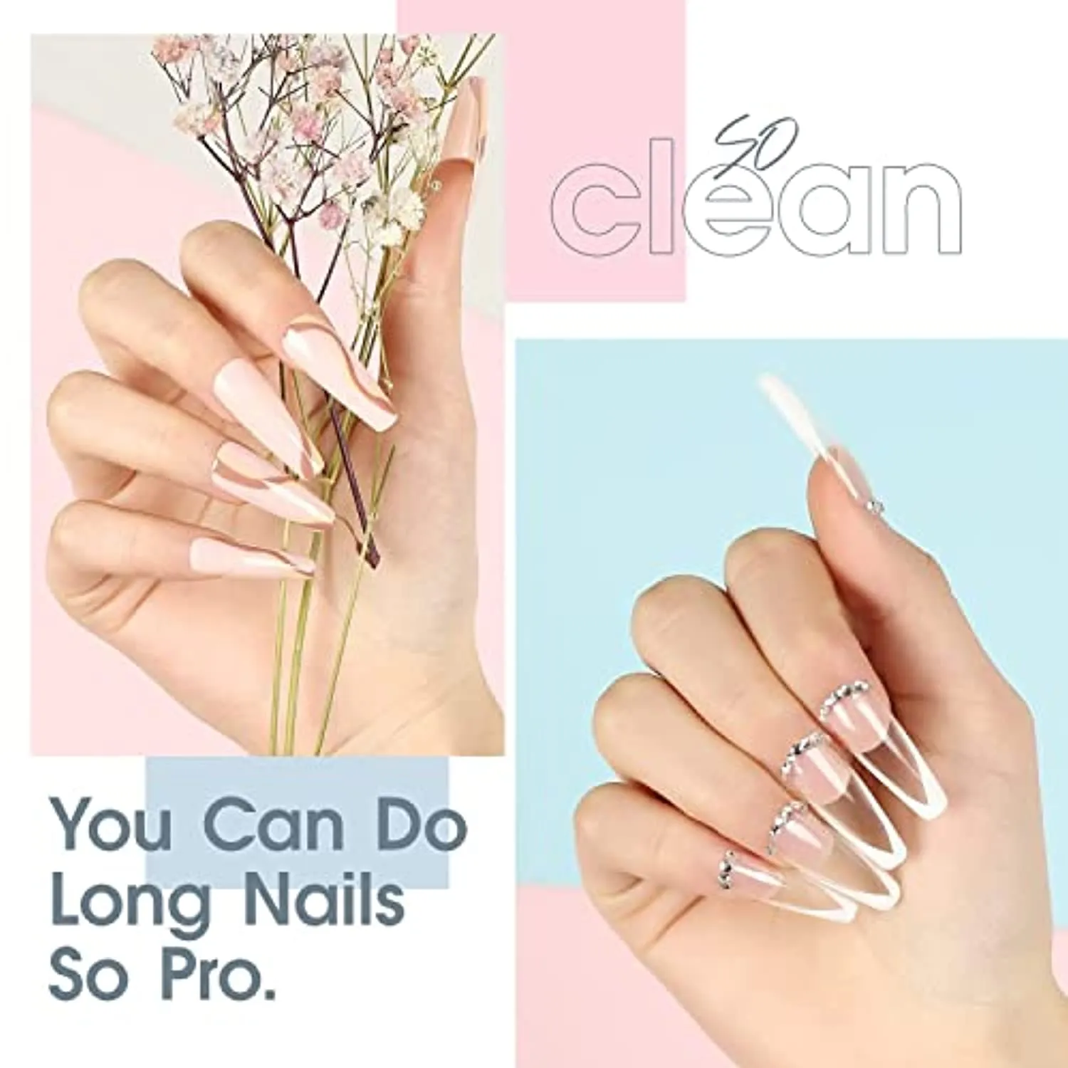 Modelones Nail Tips and Glue Gel Nail Kit with 6 Colors Mood Temperature Color Changing Gel Polish 10 ML