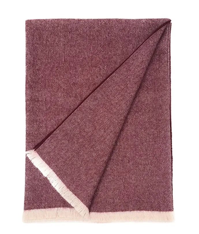 Modern Herringbone Throw Blankets 100% Baby Alpaca Wool