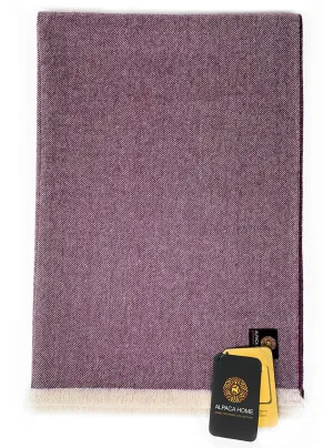 Modern Herringbone Throw Blankets 100% Baby Alpaca Wool