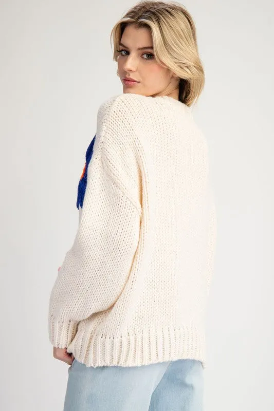 Molley Flower Point Sweater