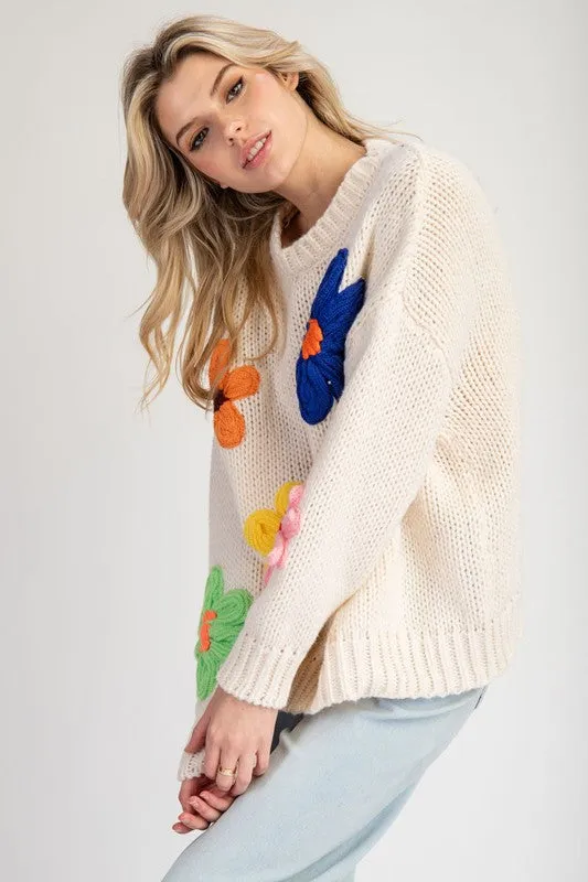 Molley Flower Point Sweater