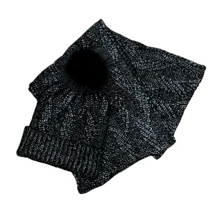 Molly Bracken Knitted Hat   Scarf - Black