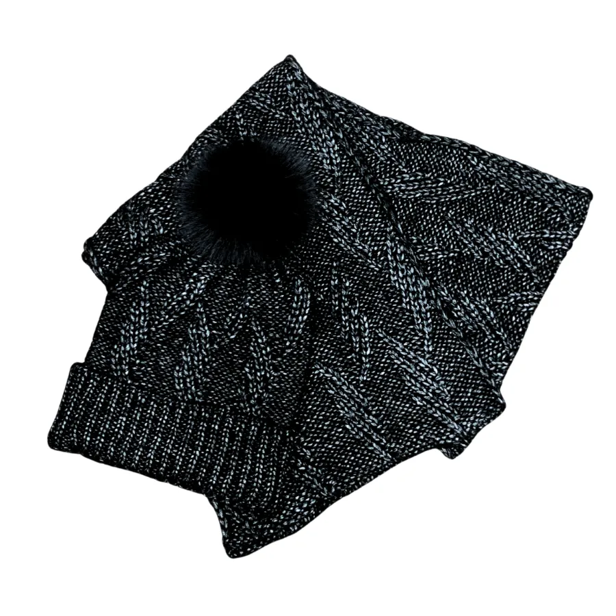 Molly Bracken Knitted Hat   Scarf - Black