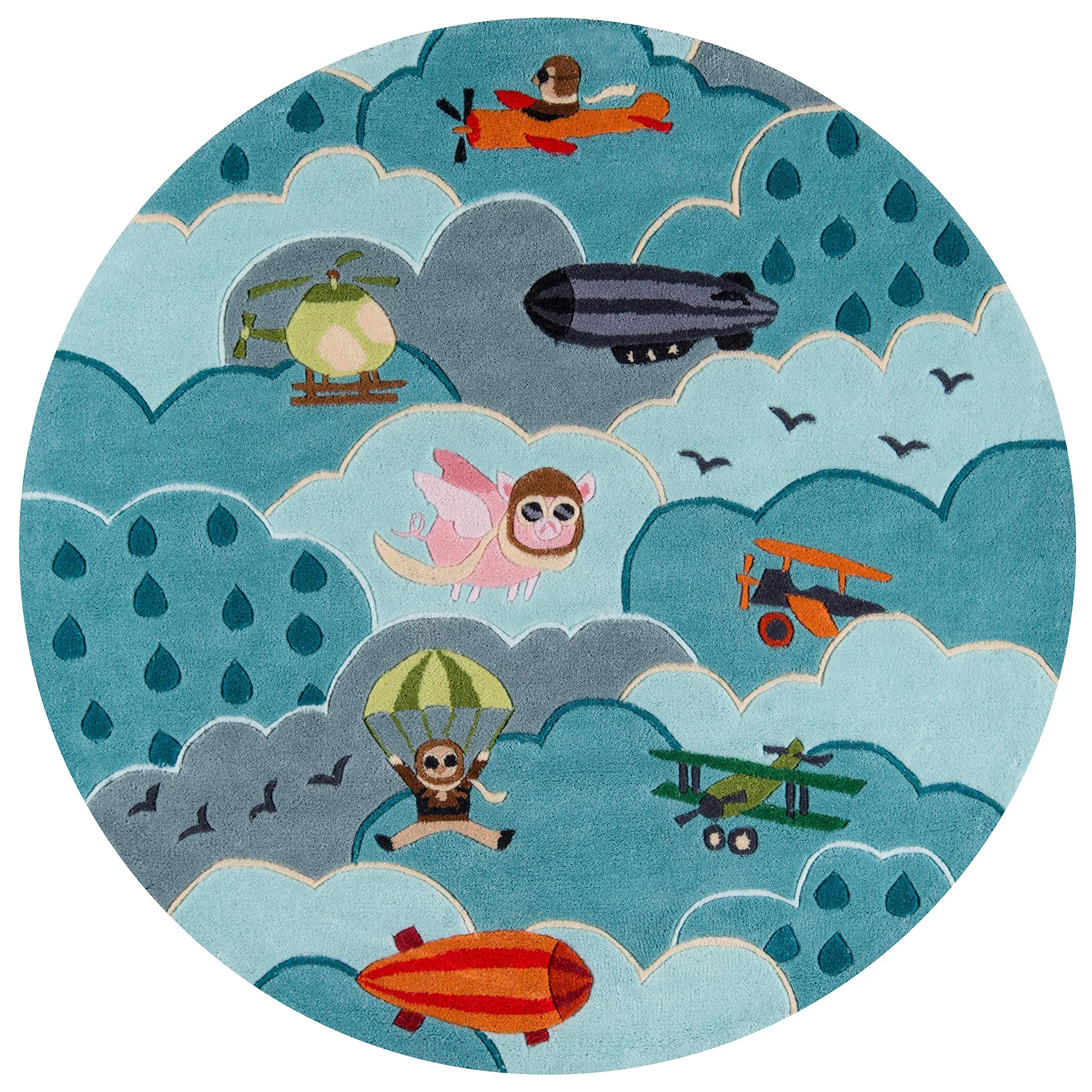 Momeni Rugs Lil' Mo Whimsy Collection Kids Themed Hand Carved