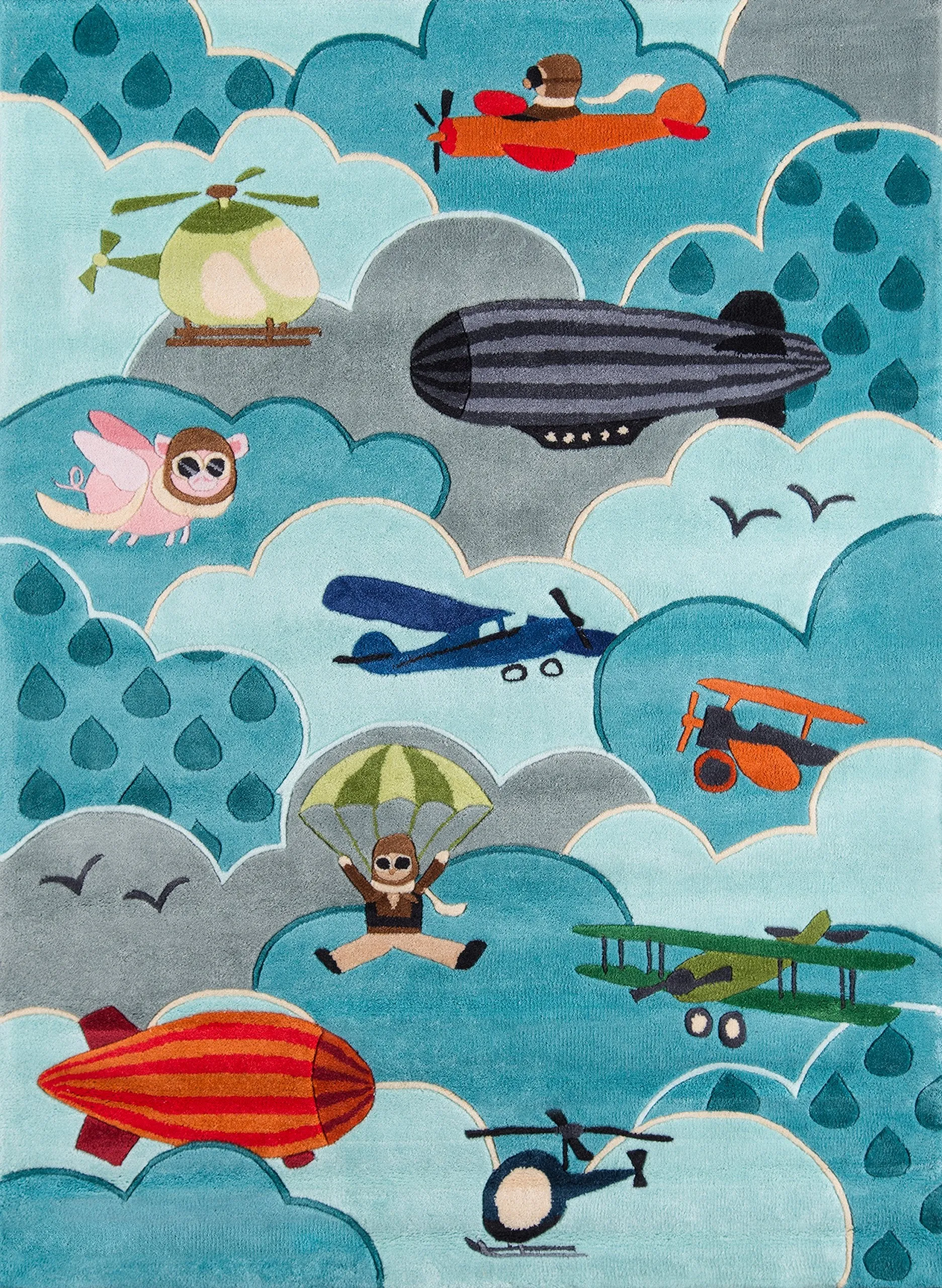 Momeni Rugs Lil' Mo Whimsy Collection Kids Themed Hand Carved