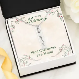 Mommy's First Christmas-Birthstone/Name Necklace