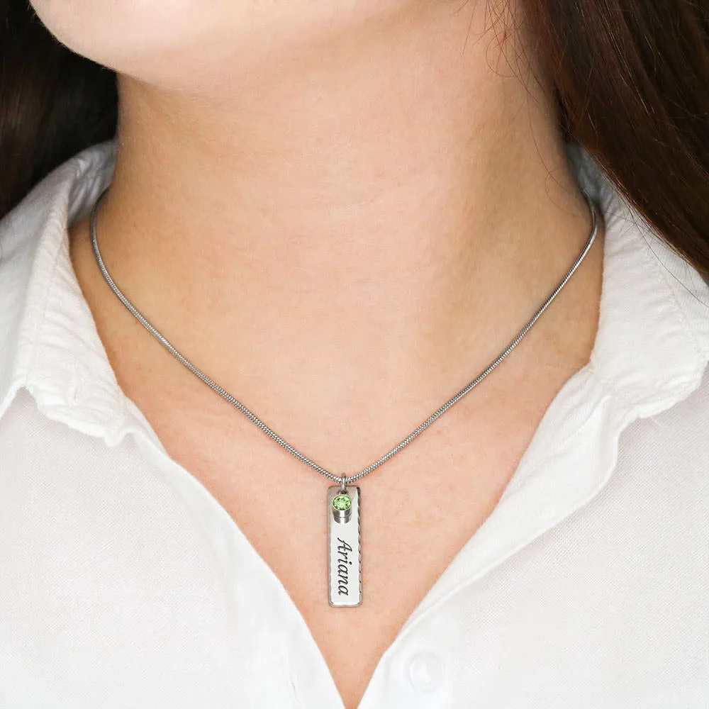 Mommy's First Christmas-Birthstone/Name Necklace