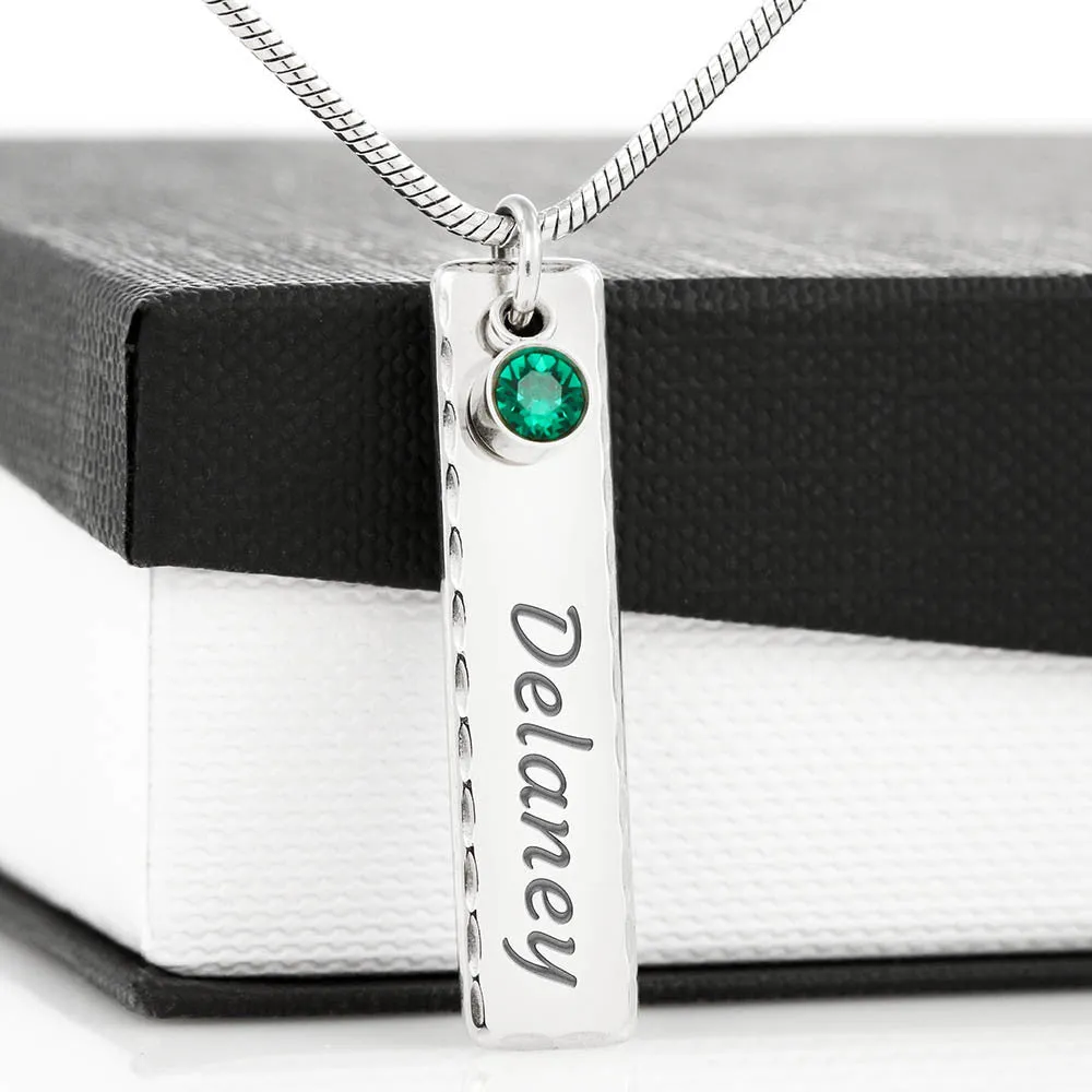 Mommy's First Christmas-Birthstone/Name Necklace