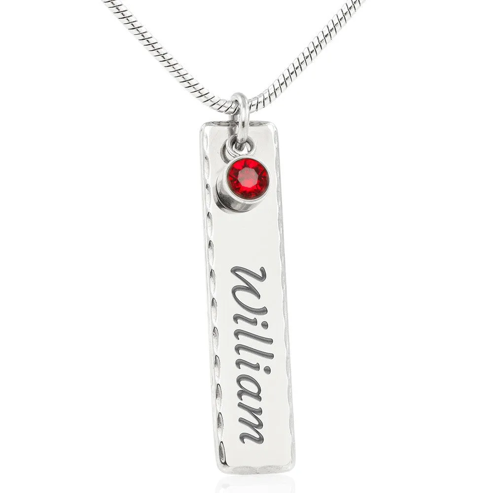 Mommy's First Christmas-Birthstone/Name Necklace