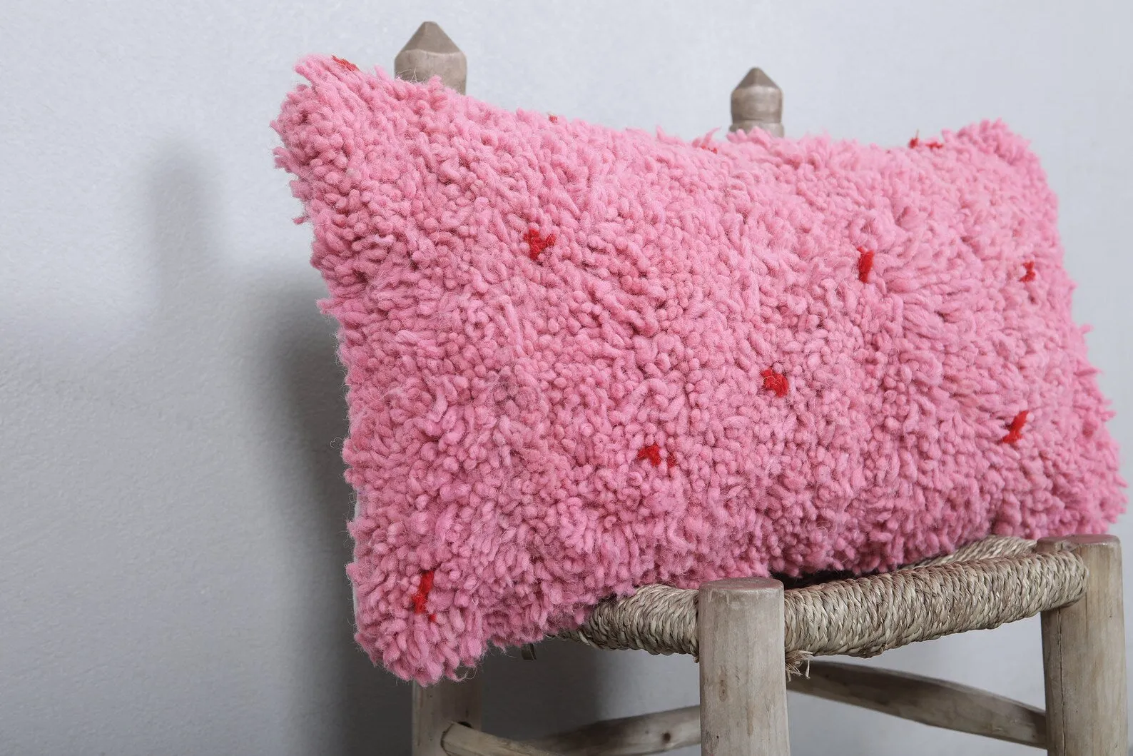 Moroccan handmade pink pillow 11.8 x 22.4 INCHES