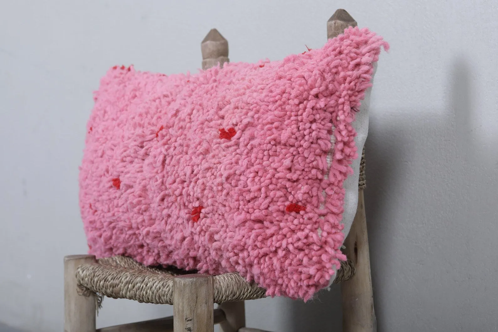 Moroccan handmade pink pillow 11.8 x 22.4 INCHES