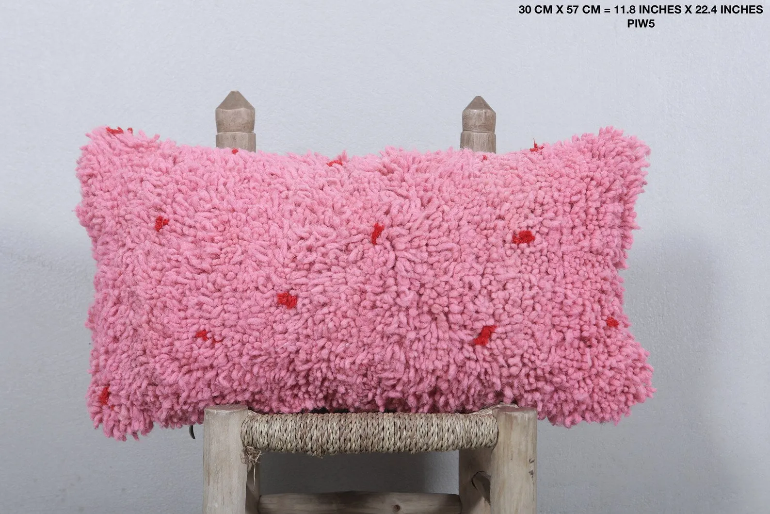 Moroccan handmade pink pillow 11.8 x 22.4 INCHES
