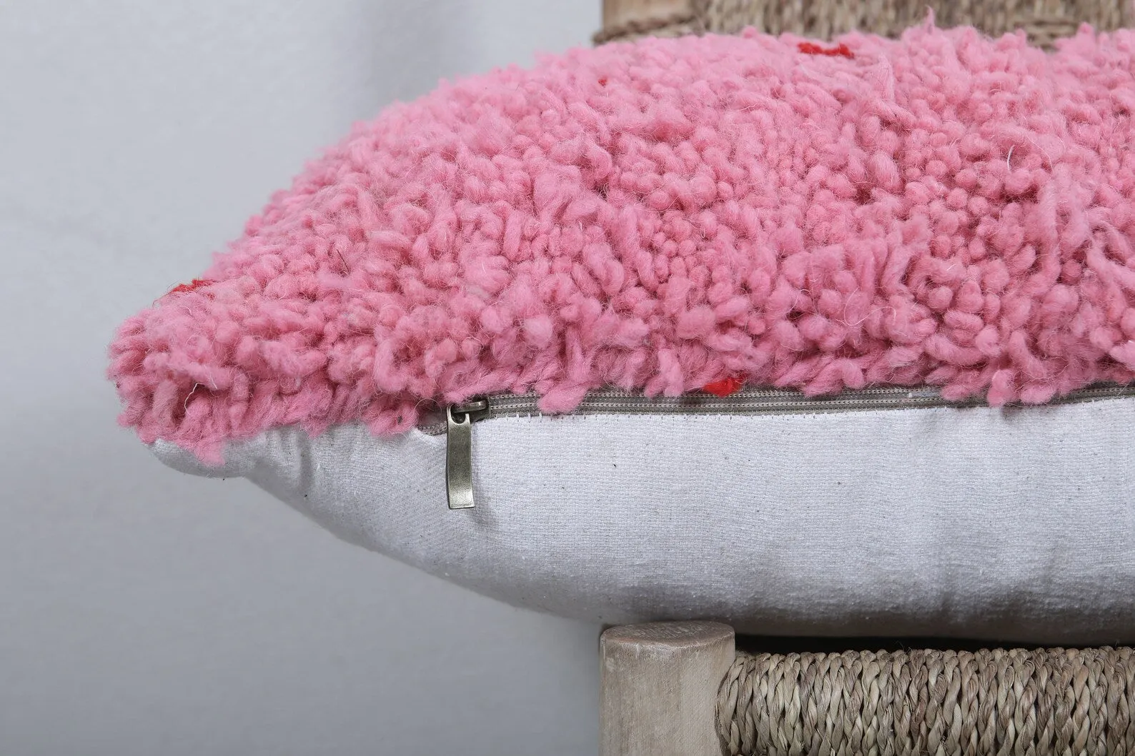 Moroccan handmade pink pillow 11.8 x 22.4 INCHES