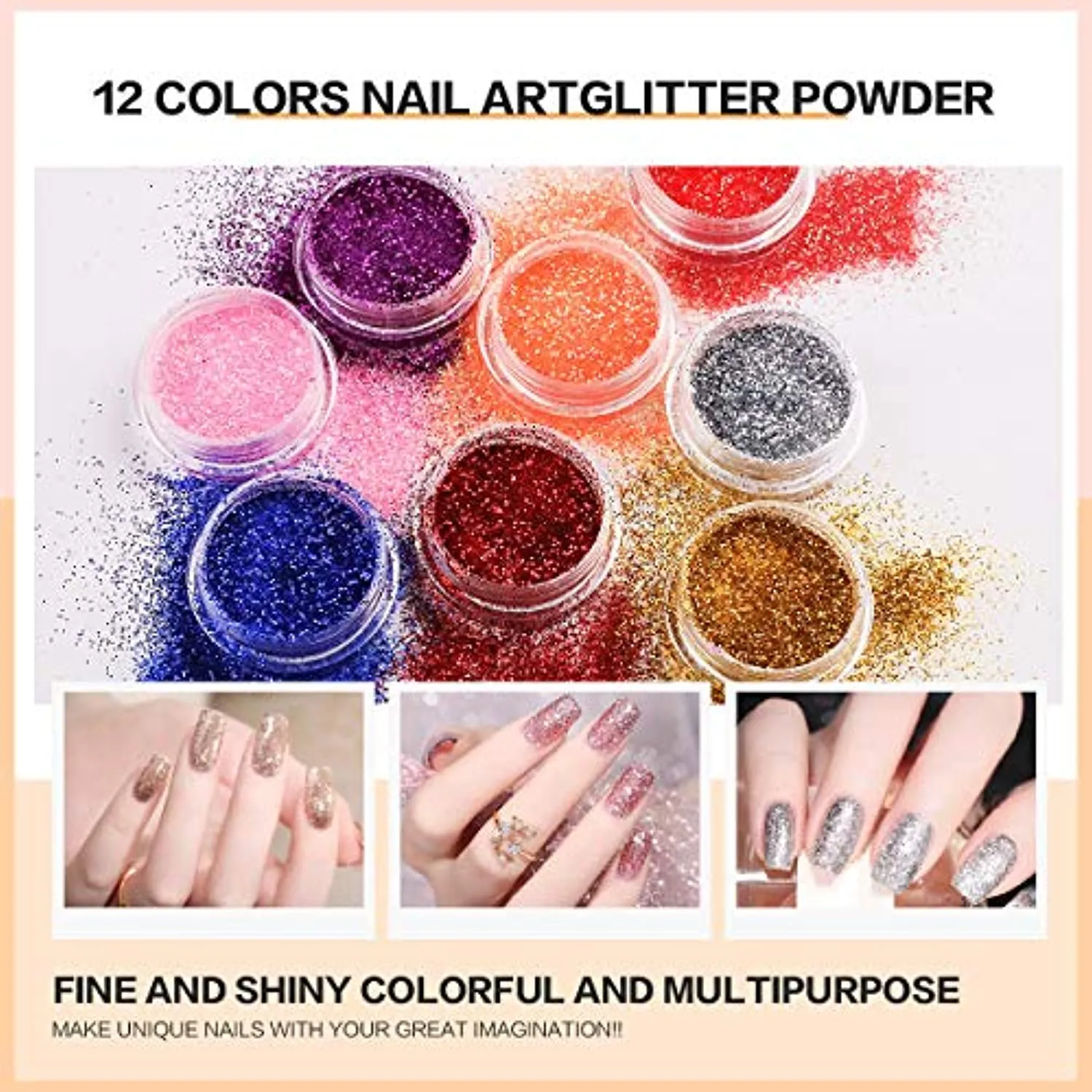 Morovan Acrylic Nail Kit with 12 Glitter Powder and Liquid Set - Professional Acrylic Nail Powder French Nail Tips, Practice Hand for Acrylic Nails Brushes Nail Art Tools Decoration DIY Nail Kit