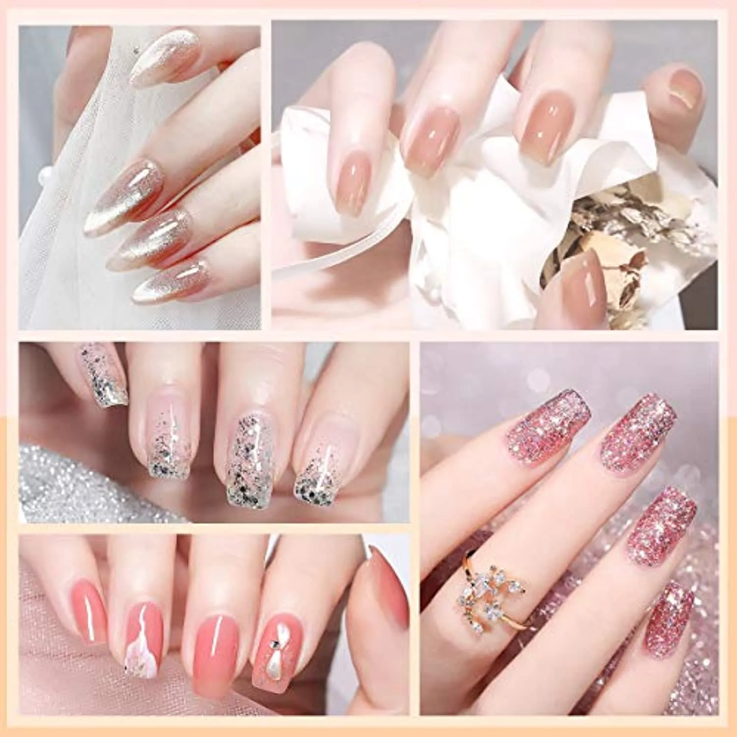 Morovan Acrylic Nail Kit with 12 Glitter Powder and Liquid Set - Professional Acrylic Nail Powder French Nail Tips, Practice Hand for Acrylic Nails Brushes Nail Art Tools Decoration DIY Nail Kit
