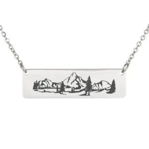 Mountain Necklace, Mountain Jewelry Gift for Her, Wanderlust Necklace