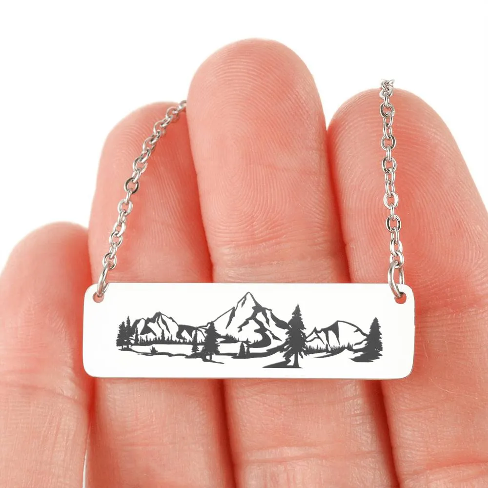 Mountain Necklace, Mountain Jewelry Gift for Her, Wanderlust Necklace