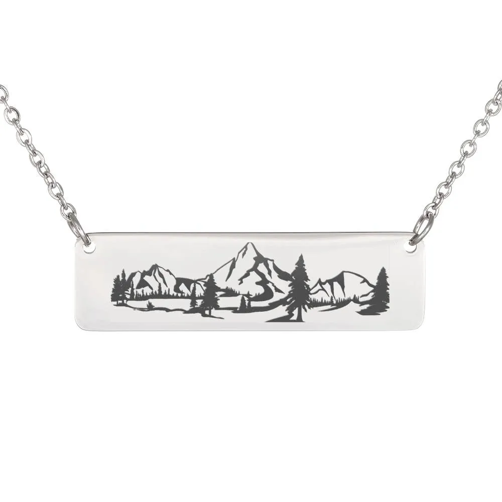 Mountain Necklace, Mountain Jewelry Gift for Her, Wanderlust Necklace