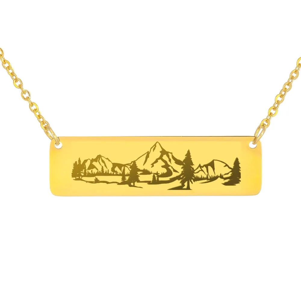 Mountain Necklace, Mountain Jewelry Gift for Her, Wanderlust Necklace