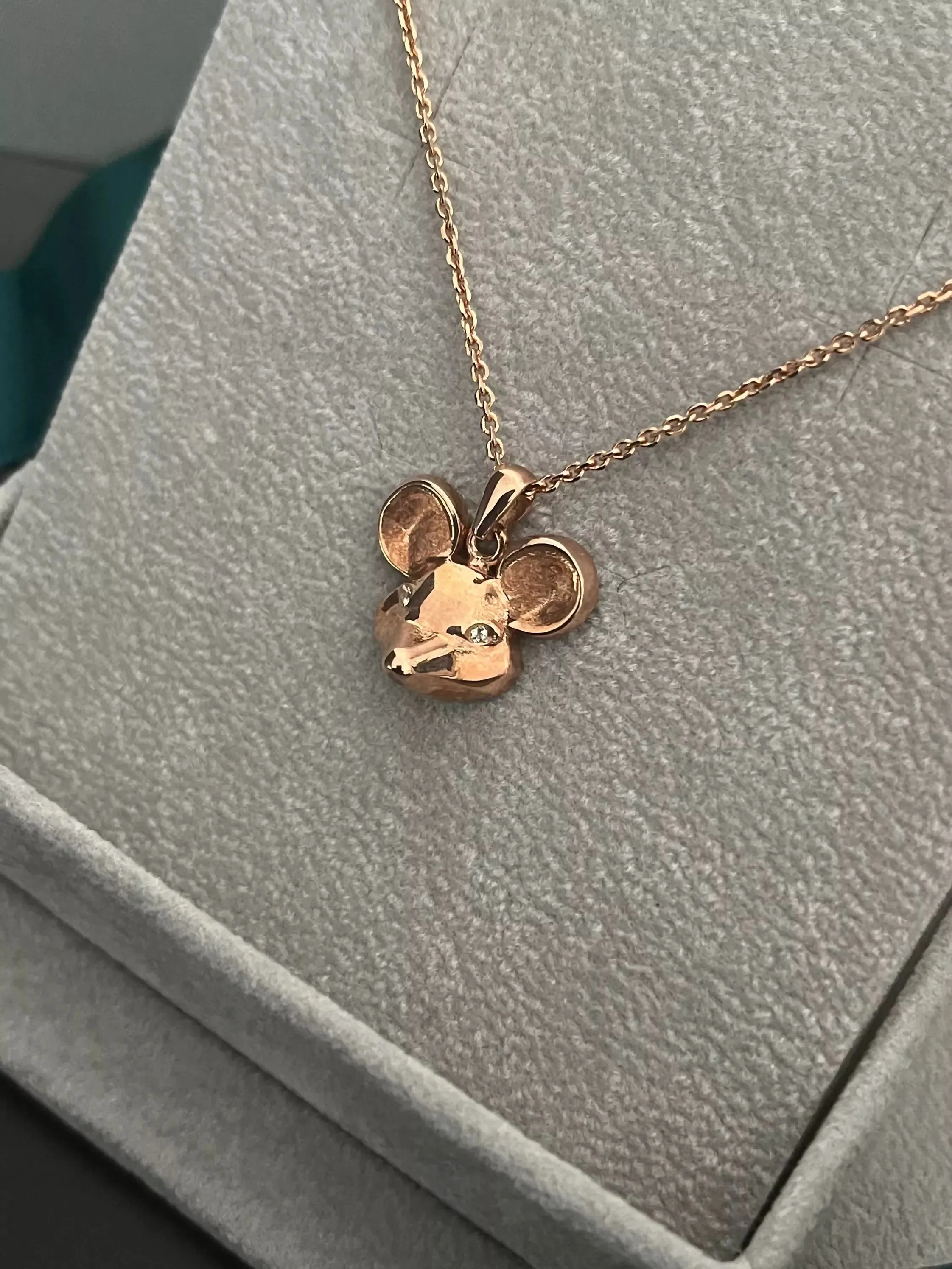 Mouse 3D Pendant / Necklace in Sterling Silver with Gemstones / VYVYD Collection