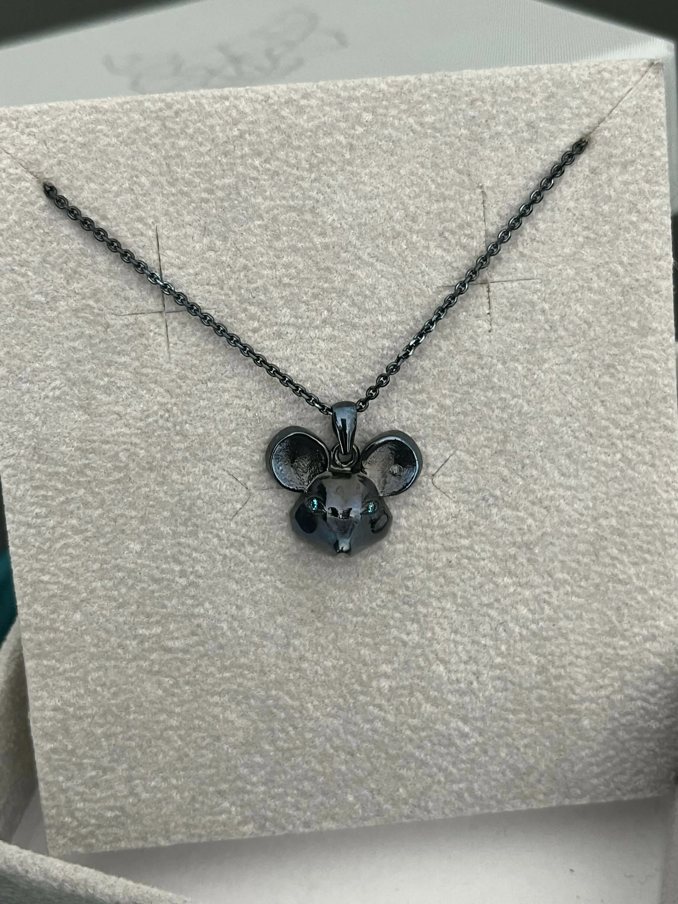 Mouse 3D Pendant / Necklace in Sterling Silver with Gemstones / VYVYD Collection