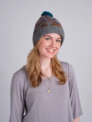 Multi-Color Pom Pom Beanie.