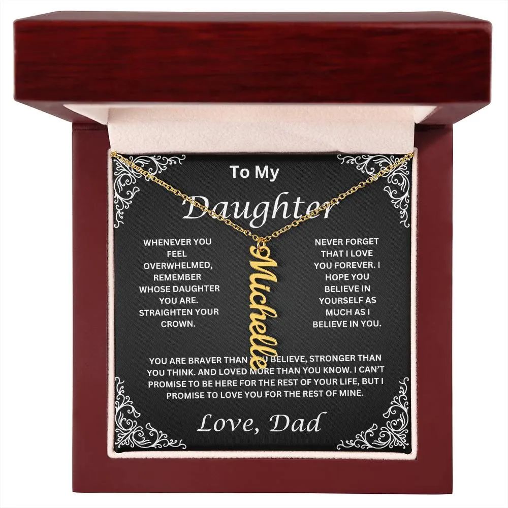 Name Necklace To My Daughter Love Dad