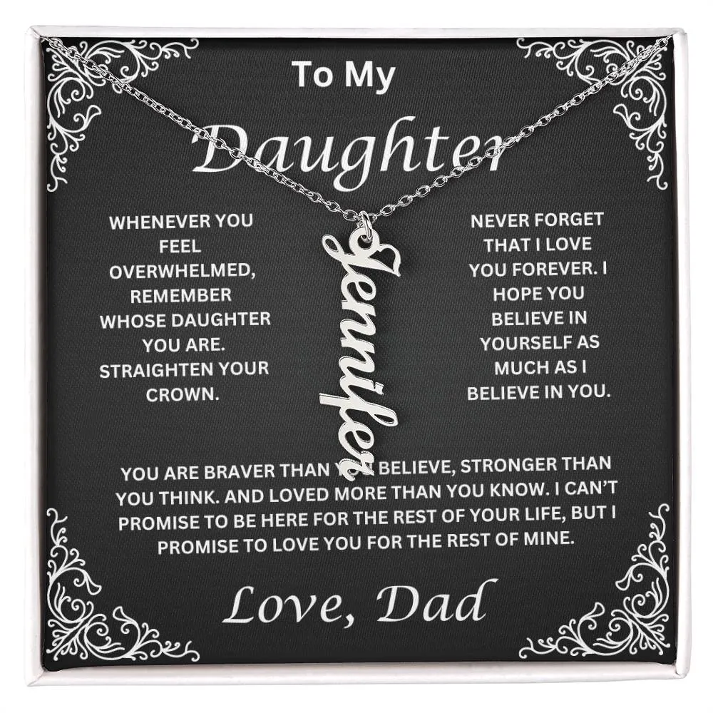 Name Necklace To My Daughter Love Dad