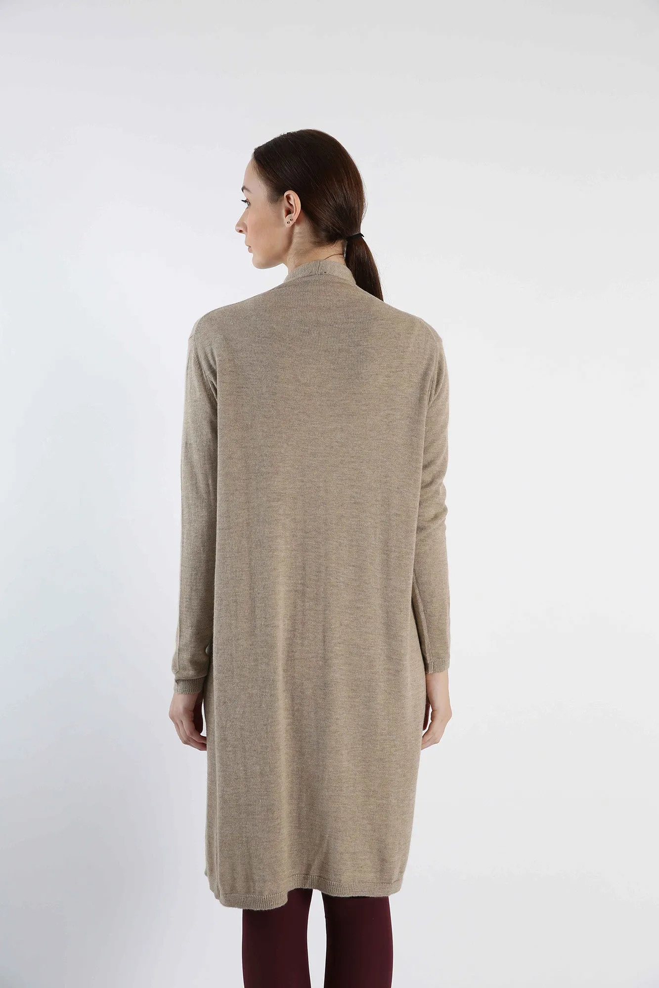 Natural Color 100% Cashmere Cardigan