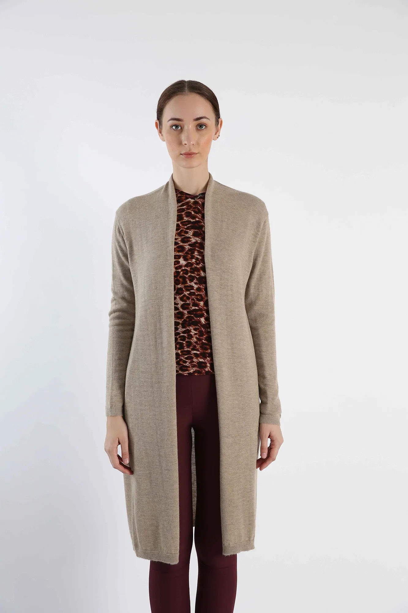 Natural Color 100% Cashmere Cardigan