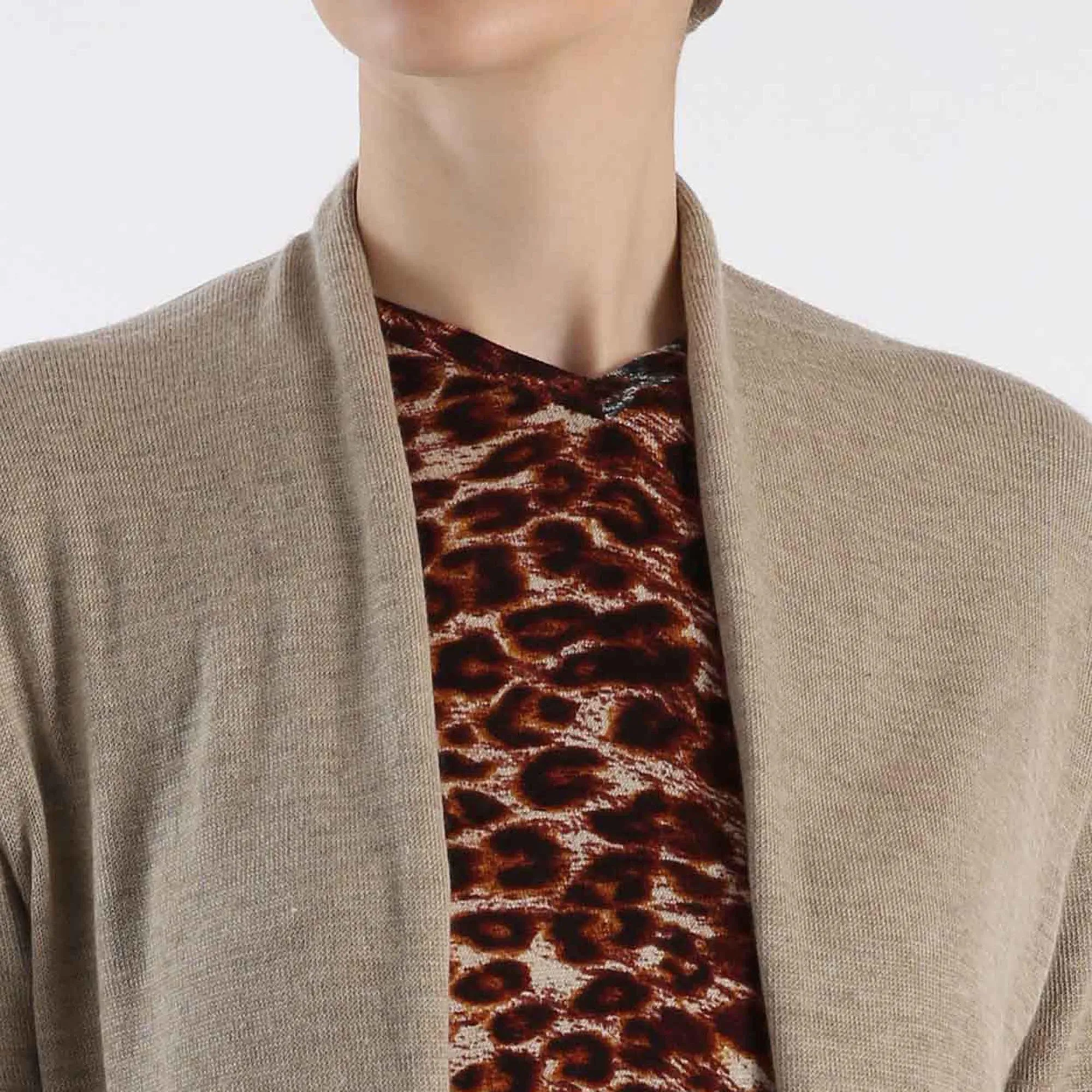 Natural Color 100% Cashmere Cardigan