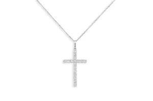 Necklace 18kt Gold & Round Diamonds Cross