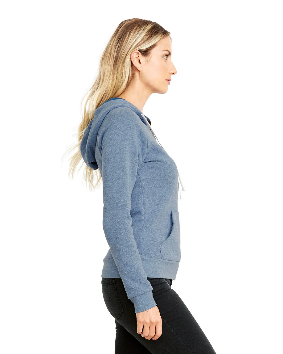 Next Level Apparel Ladie's Malibu Raglan Full-Zip Hooded Sweatshirt