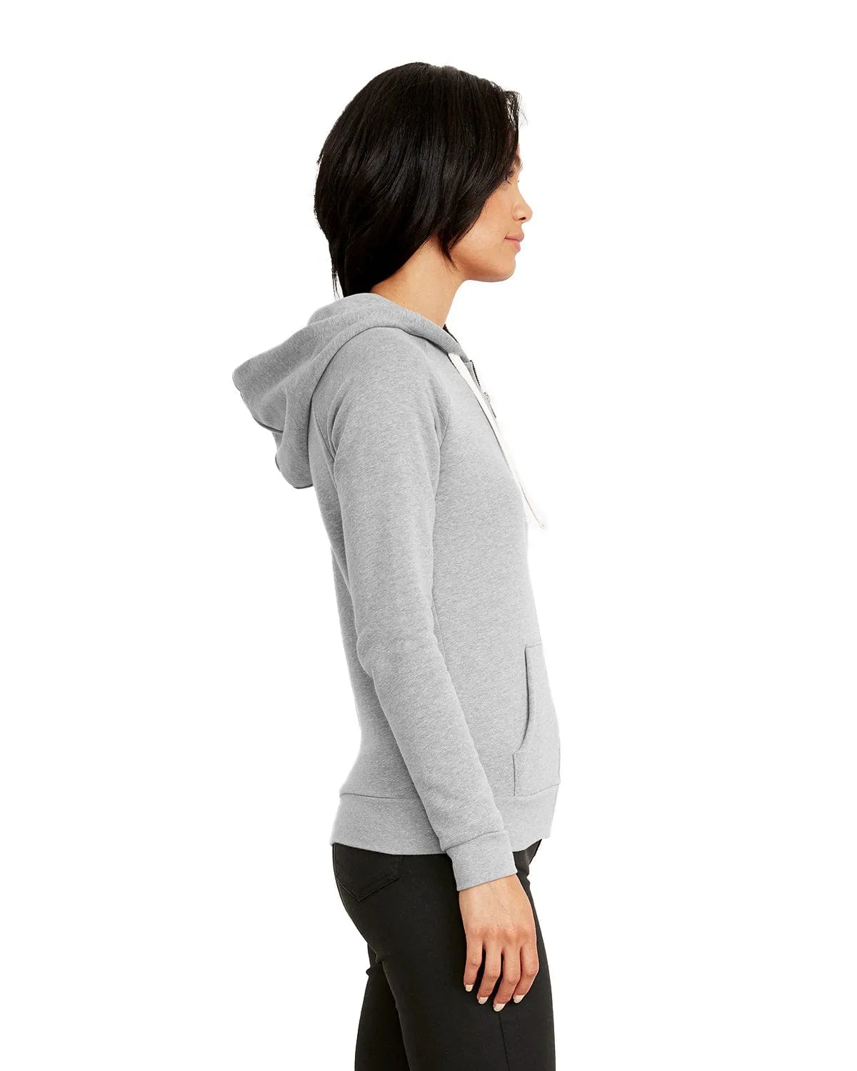 Next Level Apparel Ladie's Malibu Raglan Full-Zip Hooded Sweatshirt