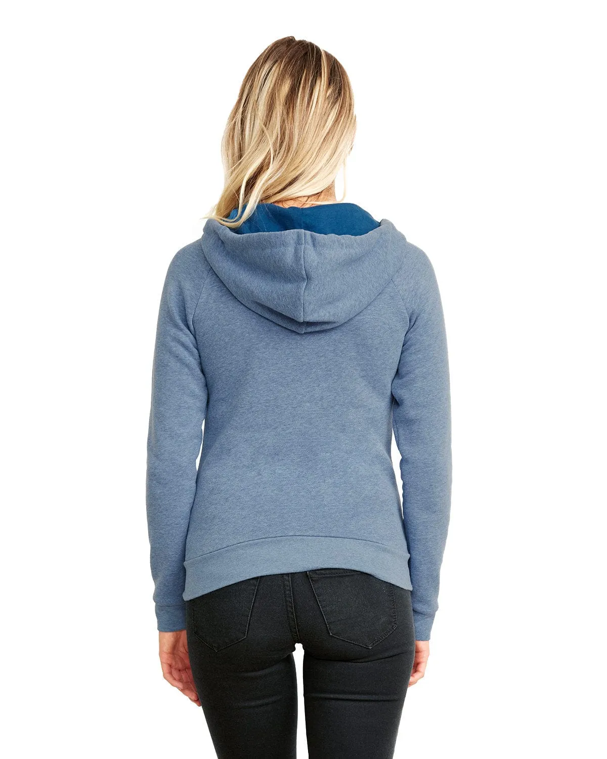 Next Level Apparel Ladie's Malibu Raglan Full-Zip Hooded Sweatshirt