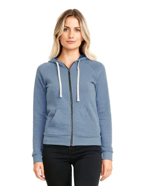 Next Level Apparel Ladie's Malibu Raglan Full-Zip Hooded Sweatshirt