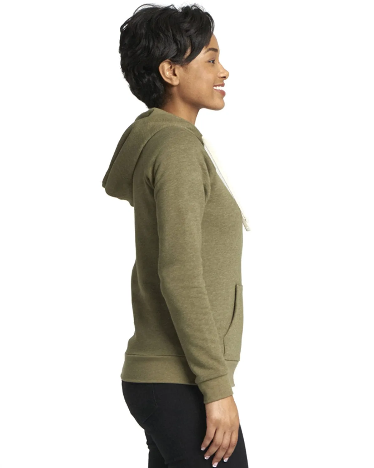 Next Level Apparel Ladie's Malibu Raglan Full-Zip Hooded Sweatshirt