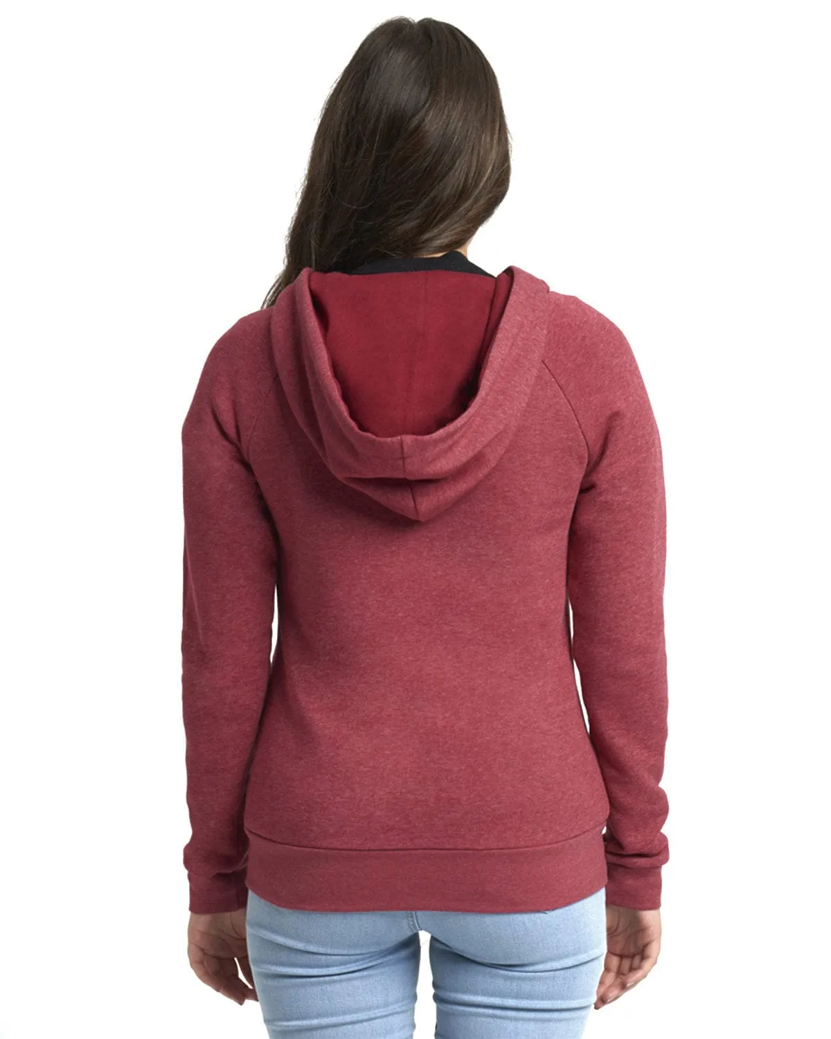 Next Level Apparel Ladie's Malibu Raglan Full-Zip Hooded Sweatshirt