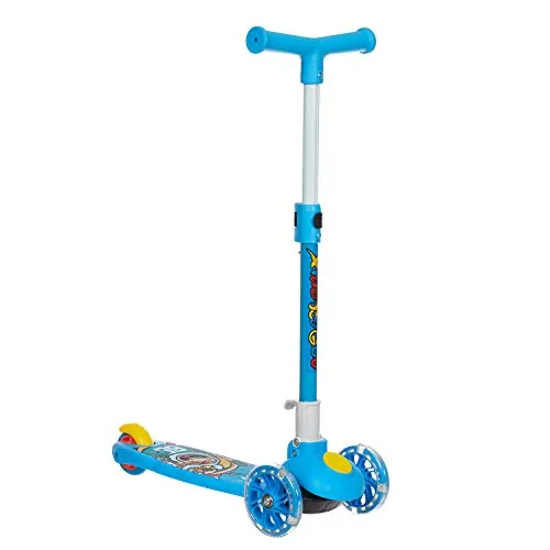 NHR Smart Kick Scooter, 3 Adjustable Height, Foldable,Front Wheel Light & PVC Wheels for Kids (3 to 8 Years ,Blue)