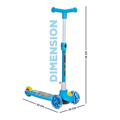 NHR Smart Kick Scooter, 3 Adjustable Height, Foldable,Front Wheel Light & PVC Wheels for Kids (3 to 8 Years ,Blue)
